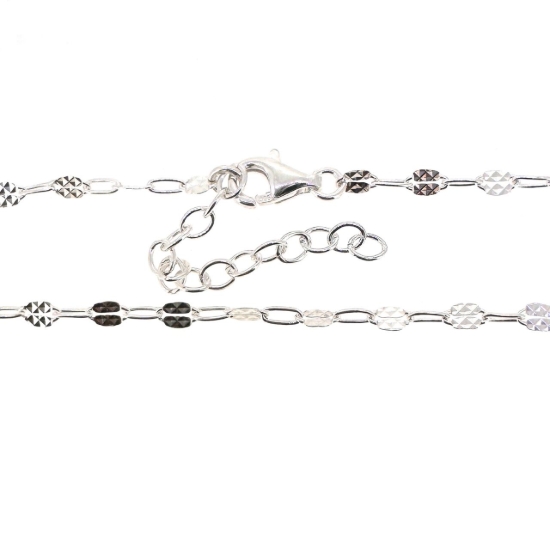 Wholesale 925 Sterling Silver Finished Adjustable Paperclip Chain Jewelry - Textured Paperclip Chain