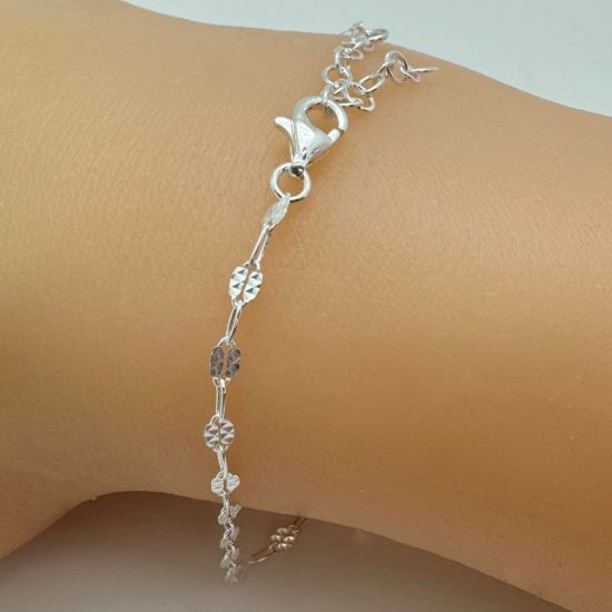 Wholesale 925 Sterling Silver Finished Adjustable Paperclip Chain Jewelry - Textured Paperclip Chain