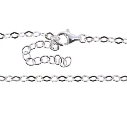 Wholesale 925 Sterling Silver Finished Adjustable Flat Cable Chain Jewelry - Diamond Shape Flat Cable Chain
