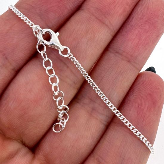 Wholesale 925 Sterling Silver Finished Adjustable Curb Chain Jewelry- 1.5mm Small Curb Chain 
