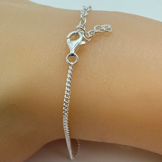 Wholesale 925 Sterling Silver Finished Adjustable Curb Chain Jewelry- 1.5mm Small Curb Chain 