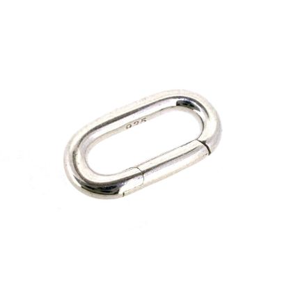 Wholesale 925 Sterling Silver No Trigger Clasp - 12.8mm Oval Clicker Clasp