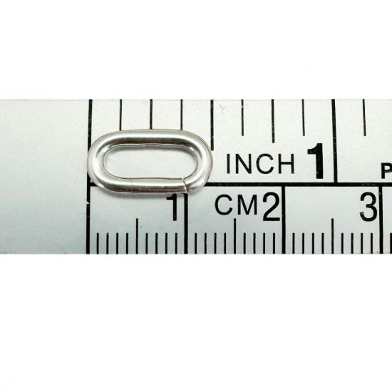 Wholesale 925 Sterling Silver No Trigger Clasp - 12.8mm Oval Clicker Clasp