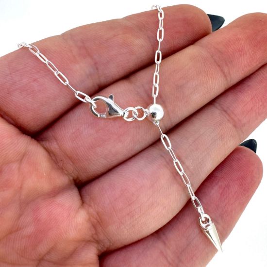 Wholesale 925 Sterling Silver Adjustable Chain Necklace - Small Paperclip Chain - Adjustable up to 22"