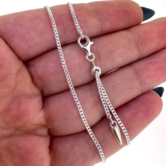 Wholesale 925 Sterling Silver Adjustable Chain Necklace - 1.5mm Curb Chain - Adjustable up to 22"