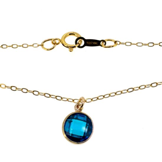 Wholesale 1/20 14k Gold Filled Fancy 6mm Birthstone Necklace - 18" 