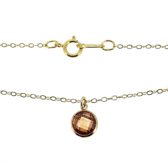 Wholesale 1/20 14k Gold Filled Fancy 6mm Birthstone Necklace - 18" 