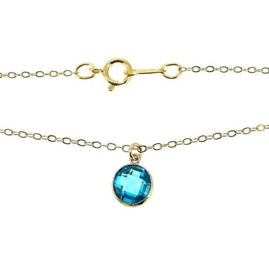 Wholesale 1/20 14k Gold Filled Fancy 6mm Birthstone Necklace - 18" 