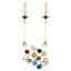 Wholesale Gold Over 925 Sterling Silver North Star and Birthstone Drop and Dangle Earrings