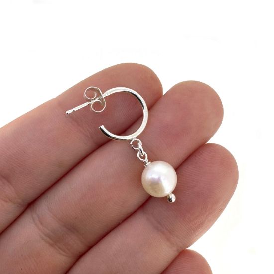 Wholesale Sterling Silver C Shaped Hoop with Ring for Jewelry Making, Wholesale Earwire and Findings