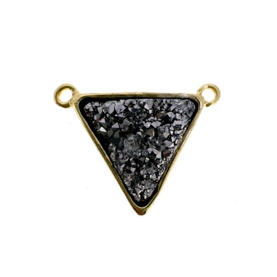 Wholesale Gold Plated Gold Agate Titanium Triangle Druzy Connector