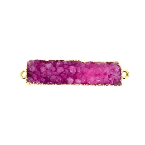 Wholesale Druzy Gemstone Green Agate Bar Gold Connector Pendant Wholesale Pendants for Jewelry Making