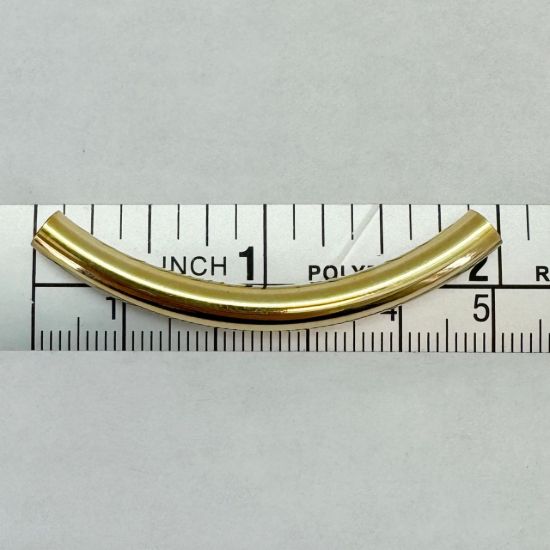 Wholesale Gold Over Sterling Silver Smooth Curve Tube Spacer - 50mm (1 piece)