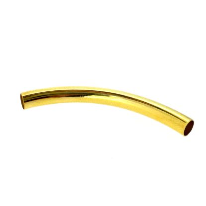 Wholesale Gold Over Sterling Silver Smooth Curve Tube Spacer - 50mm (1 piece)