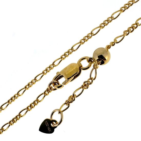 wholesale 14k gold filled adjustable necklace chains-Figaro chain 22"