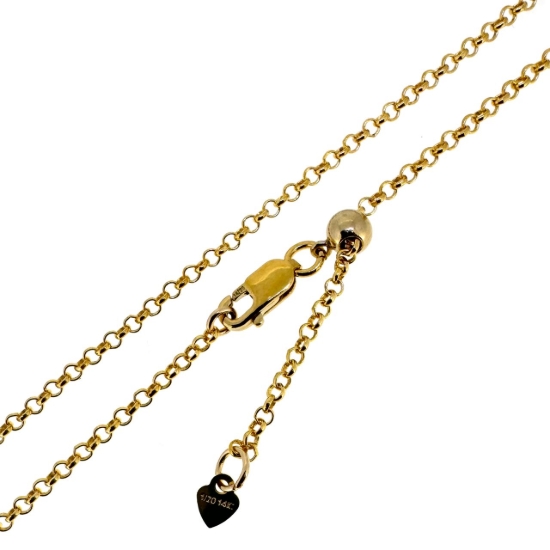 wholesale 14k gold filled adjustable necklace chains-rolo chain 22"