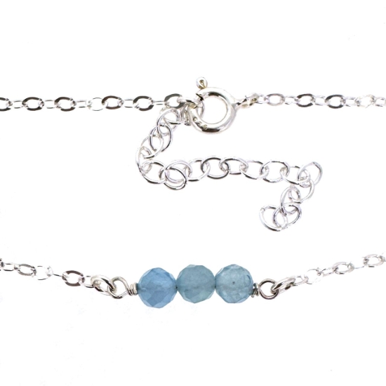 Wholesale 925 Sterling Silver Natural Gemstone Bar Jewelry - Adjustable Choker, Bracelet  or Anklet- Personalized Jewelry