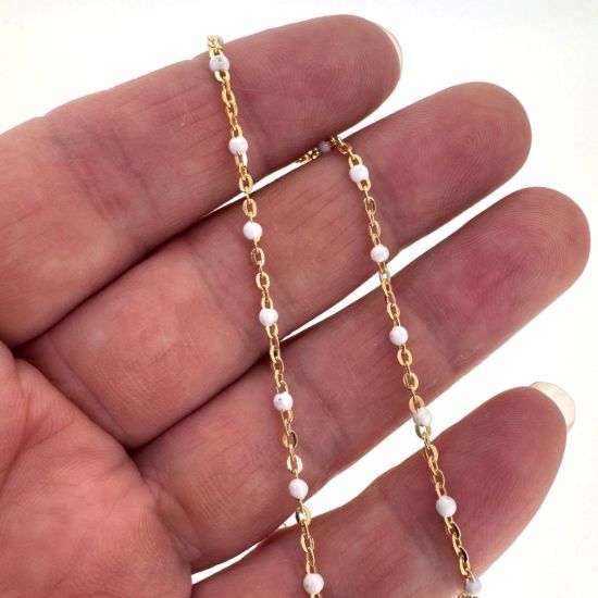 wholesale gold filled jewelry making bulk chains-white enamel chains