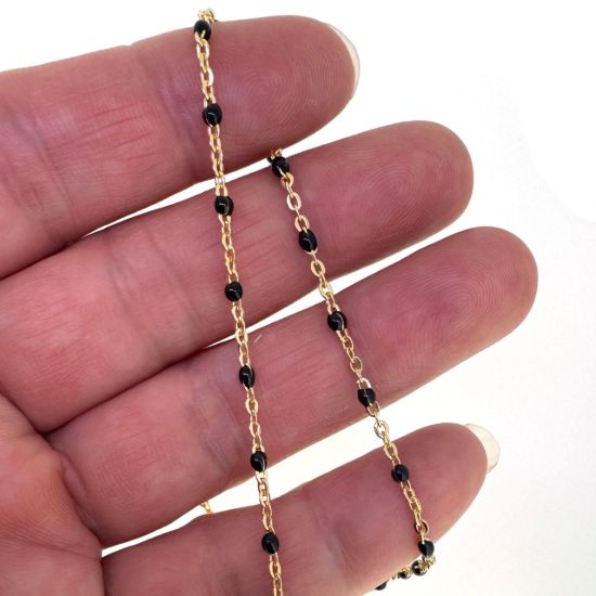 wholesale gold filled jewelry making bulk chains-black enamel chain