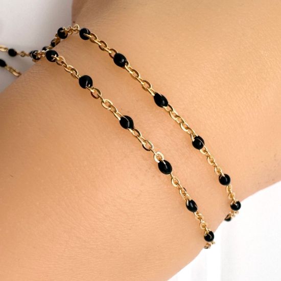 wholesale gold filled jewelry making bulk chains-black enamel chain