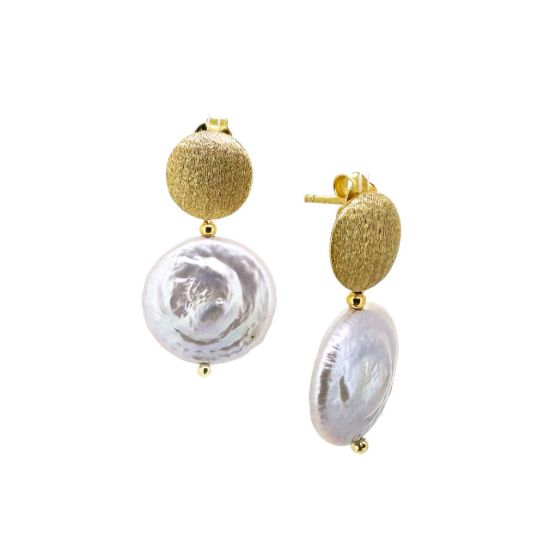 Wholesale Gold Plated Freshwater Pearl Drop Earrings Wholesale Earrings Wholesale Jewelry 