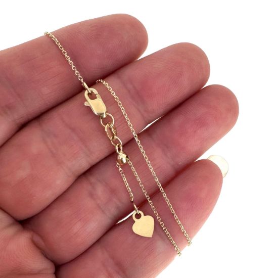 	wholesale 14k solid yellow gold adjustable chain up to 20"