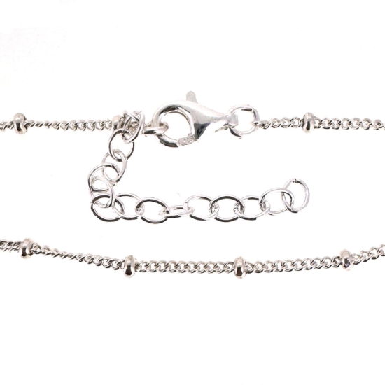Wholesale 925 Sterling Silver Finished Adjustable Satellite Curb Chain Jewelry- Ball Satellite Curb Chain