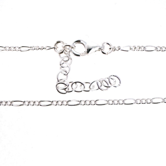 Wholesale 925 Sterling Silver Finished Adjustable Figaro Chain Jewelry- 1.4mm Figaro Chain