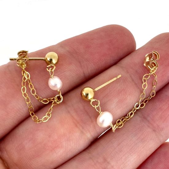 Wholesale 1/20 14K Gold Filled Freshwater Pearl Earring And Necklace Set 