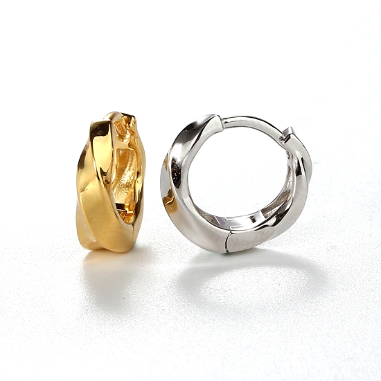 Wholesale Sample-order item-Sterling Silver or Gold Over Twisted Hoops-13mm