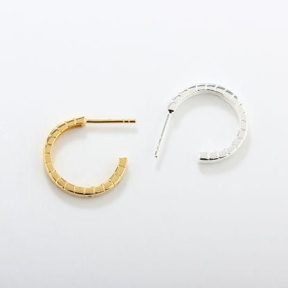 Wholesale Sample-order item-Sterling Silver or Gold Over Silver Half Hoops With CZ Stones-18mm