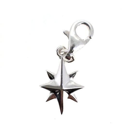 Wholesale 925 Sterling Silver Northstar Charm With Clasp - 13mm (1 pc)