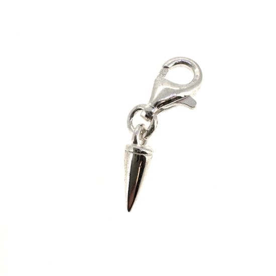 Wholesale 925 Sterling Silver Spike Stud Charm With Clasp - 9mm (1 pc)