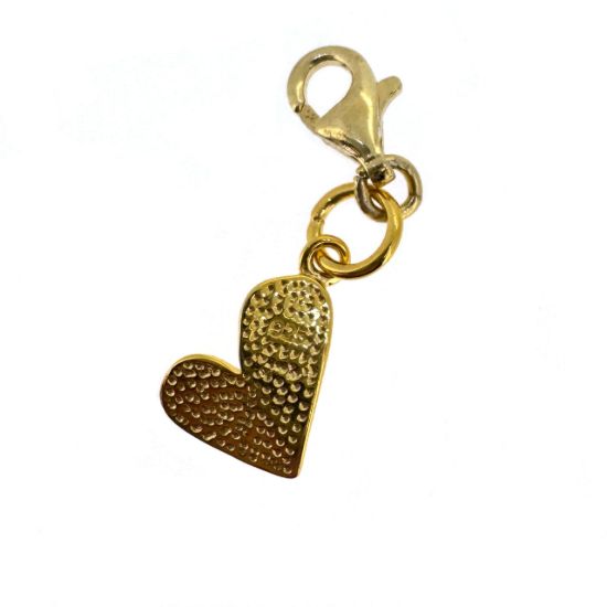 Wholesale Gold over Sterling Silver Textured Tiny Heart Charm With Clasp