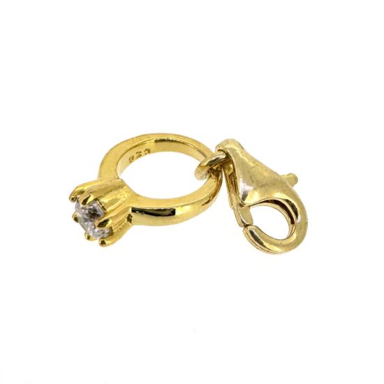 Wholesale Gold Over Sterling Silver Promise Ring Add On Charm With Clasp
