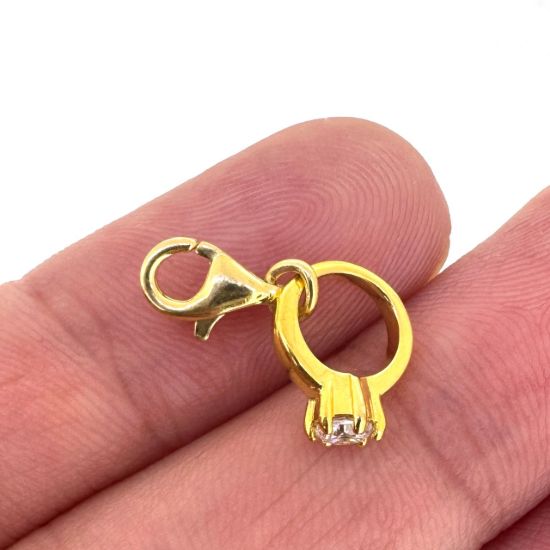 Wholesale Gold Over Sterling Silver Promise Ring Add On Charm With Clasp