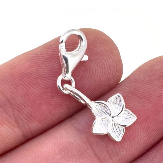 Wholesale Sterling Silver Frangipani Flower Add On Charm With Clasp