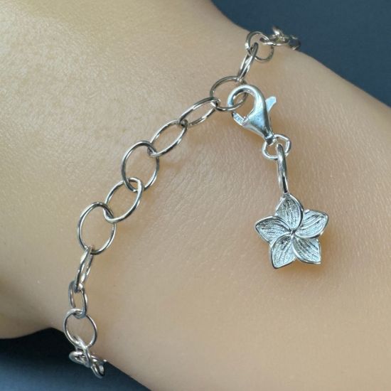 Wholesale Sterling Silver Frangipani Flower Add On Charm With Clasp