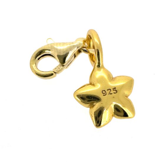 Wholesale Gold over Sterling Silver Frangipani Flower Add On Charm With Clasp