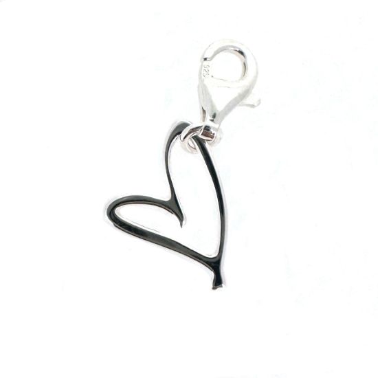 Wholesale 925 Sterling Silver Heart Charm With Clasp