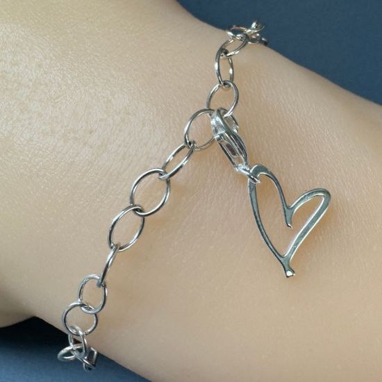 Wholesale 925 Sterling Silver Heart Charm With Clasp