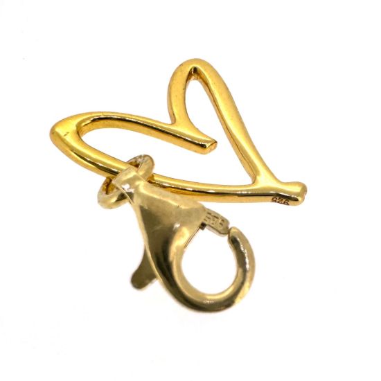 Wholesale Gold over Sterling Silver Heart Charm With Clasp