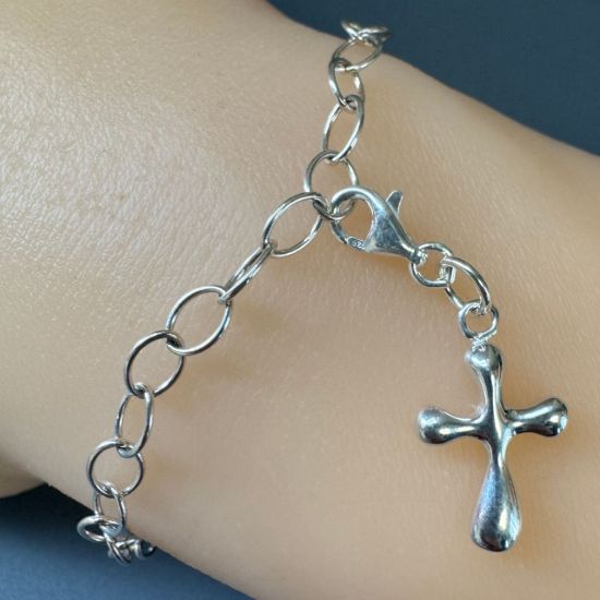 Wholesale 925 Sterling Silver Fancy Cross Charm With Clasp