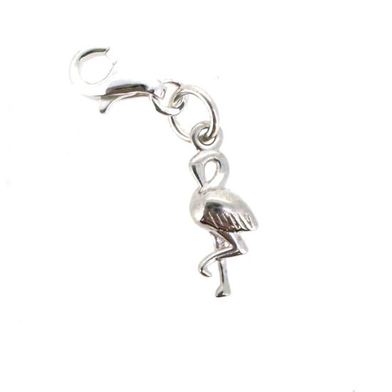 Wholesale Sterling Silver Flamingo Charm With Clasp