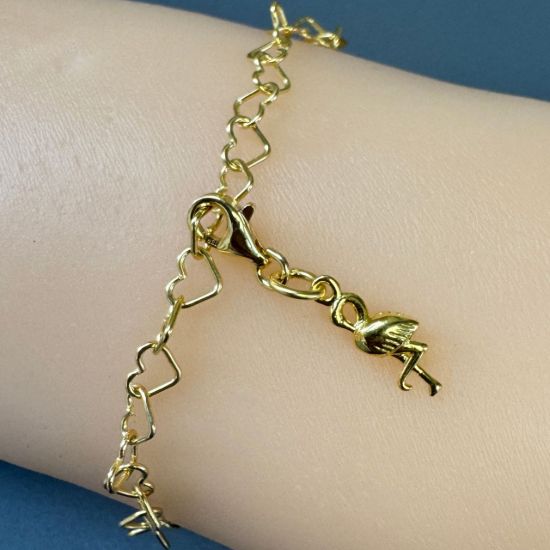 Wholesale Gold Over Sterling Silver Flamingo Charm With Clasp