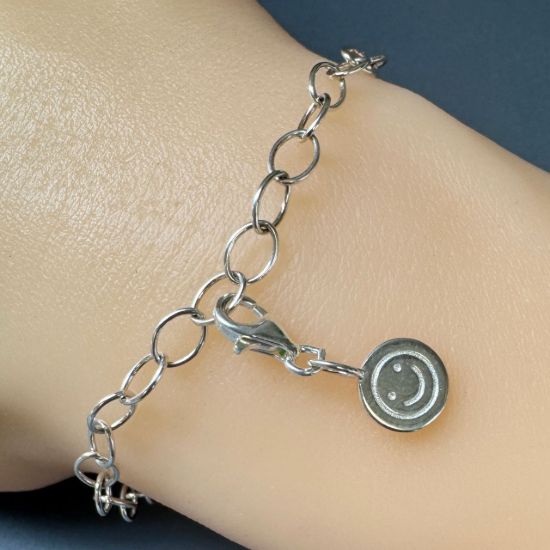 Wholesale 925 Sterling Silver Happy Face Charm With Clasp