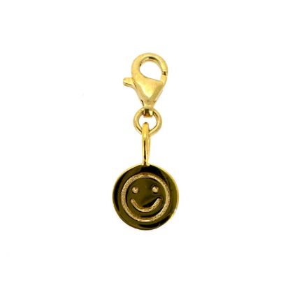 Wholesale Gold Over Sterling Silver Happy Face Charm With Clasp