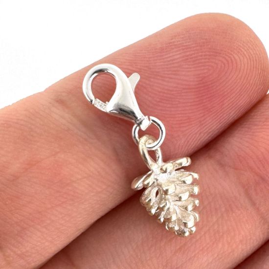 Wholesale 925 Sterling Silver Pine Cone Charm With Clasp