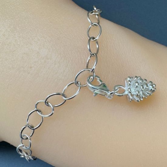 Wholesale 925 Sterling Silver Pine Cone Charm With Clasp
