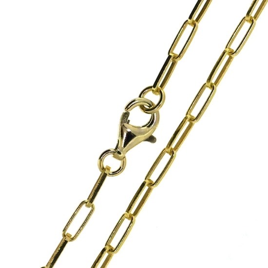 Wholesale *OVER STOCK* Gold Over Sterling Silver Finished Chain -6*2.5mm PaperClip Long Box Chain 